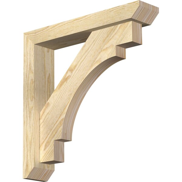 Ekena Millwork Merced Slat Rough Sawn Bracket w/ Offset Brace, Douglas Fir, 4"W x 20"D x 20"H BKT0402X20X20MRC06RDF - main